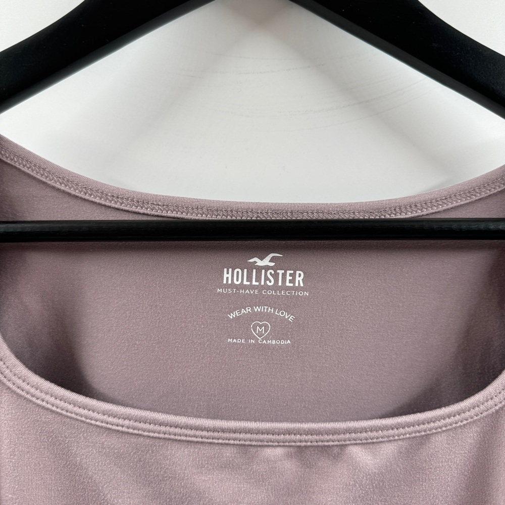 Hollister Must Have Collection Mauve Cropped Square Neck Top Size Medium - Picture 4 of 5